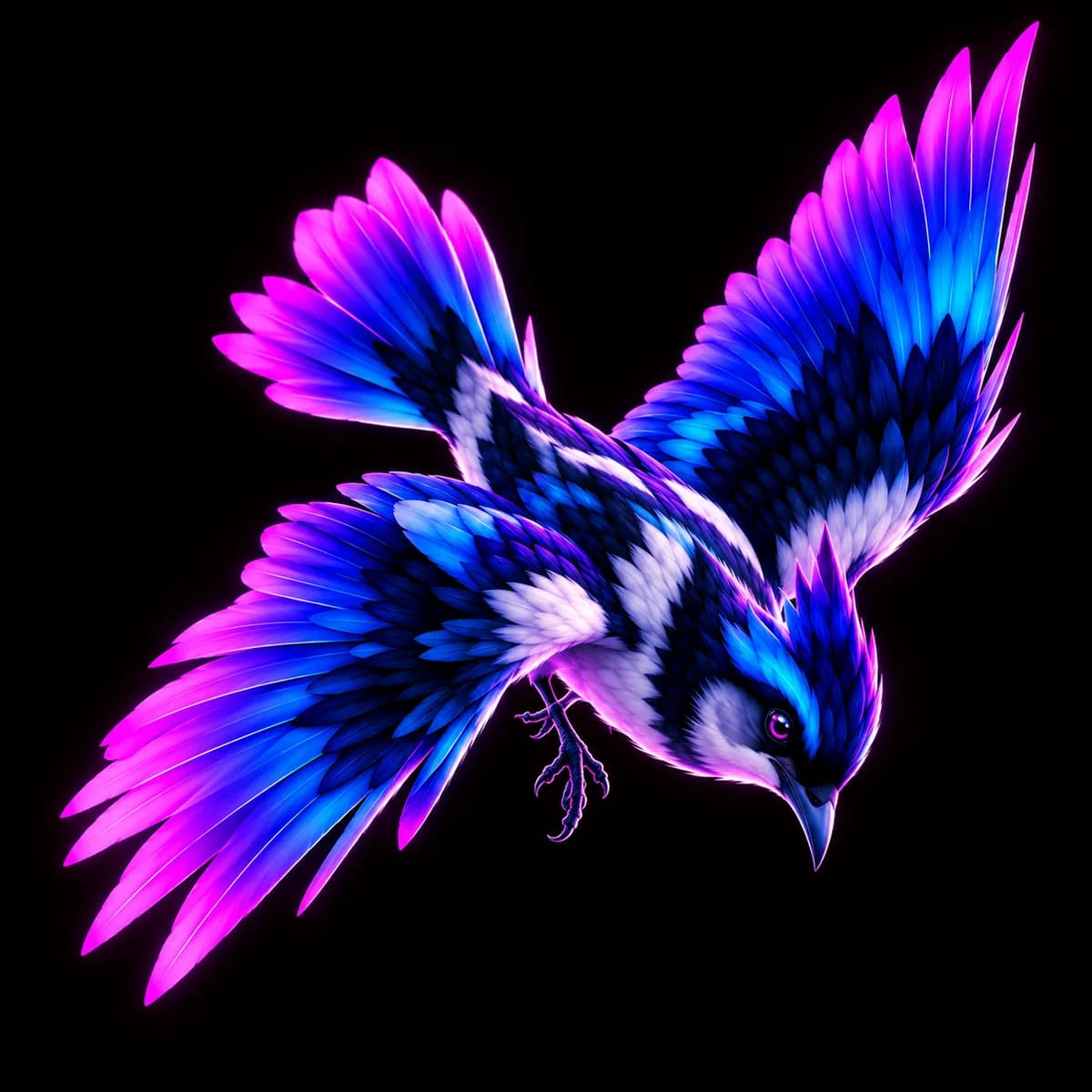 The Lark mascot swooping down, listening.