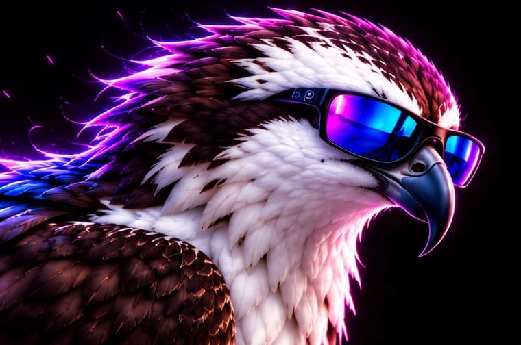 The Osprey Live mascot's head, in dark sunglasses.