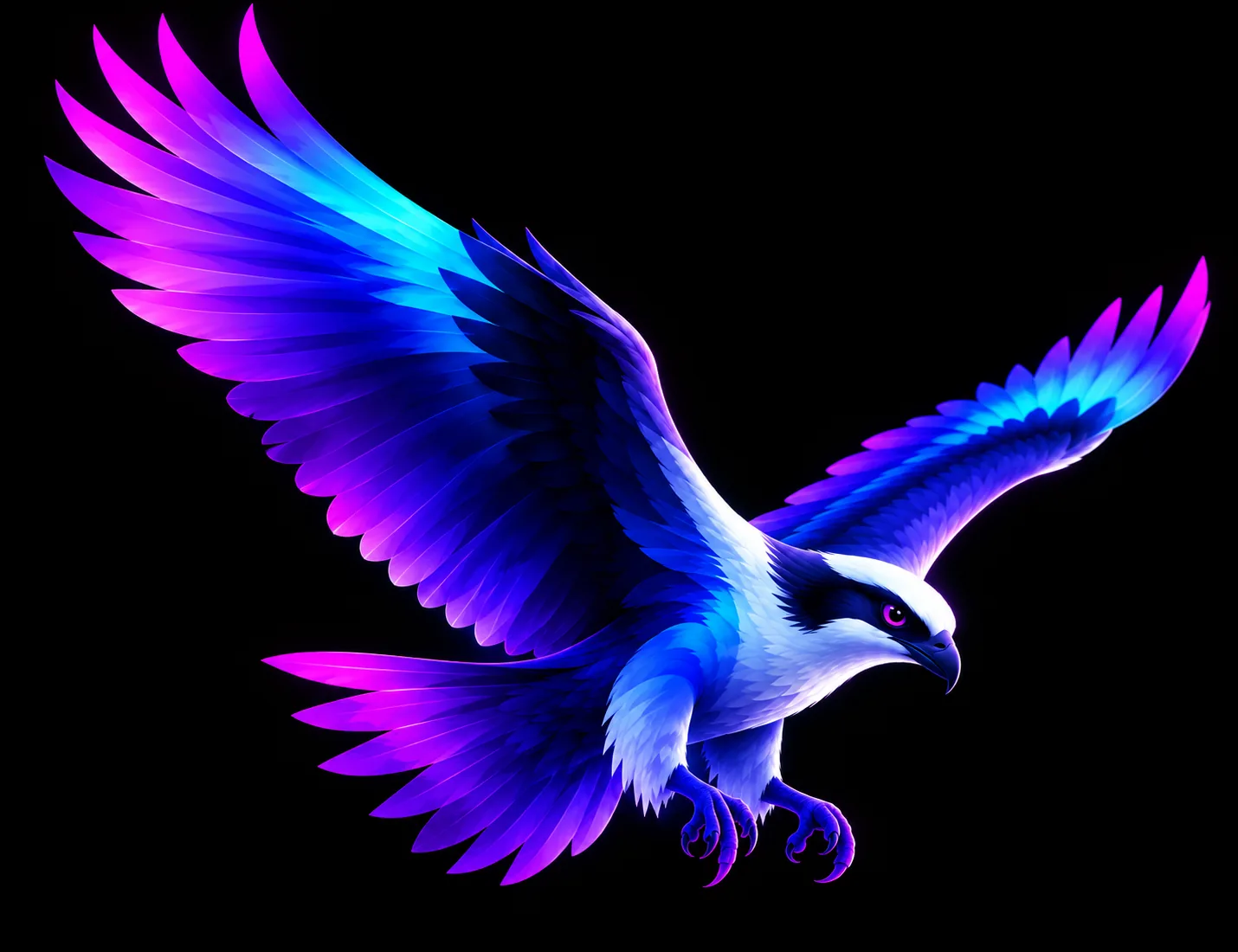 The Osprey mascot in flight.