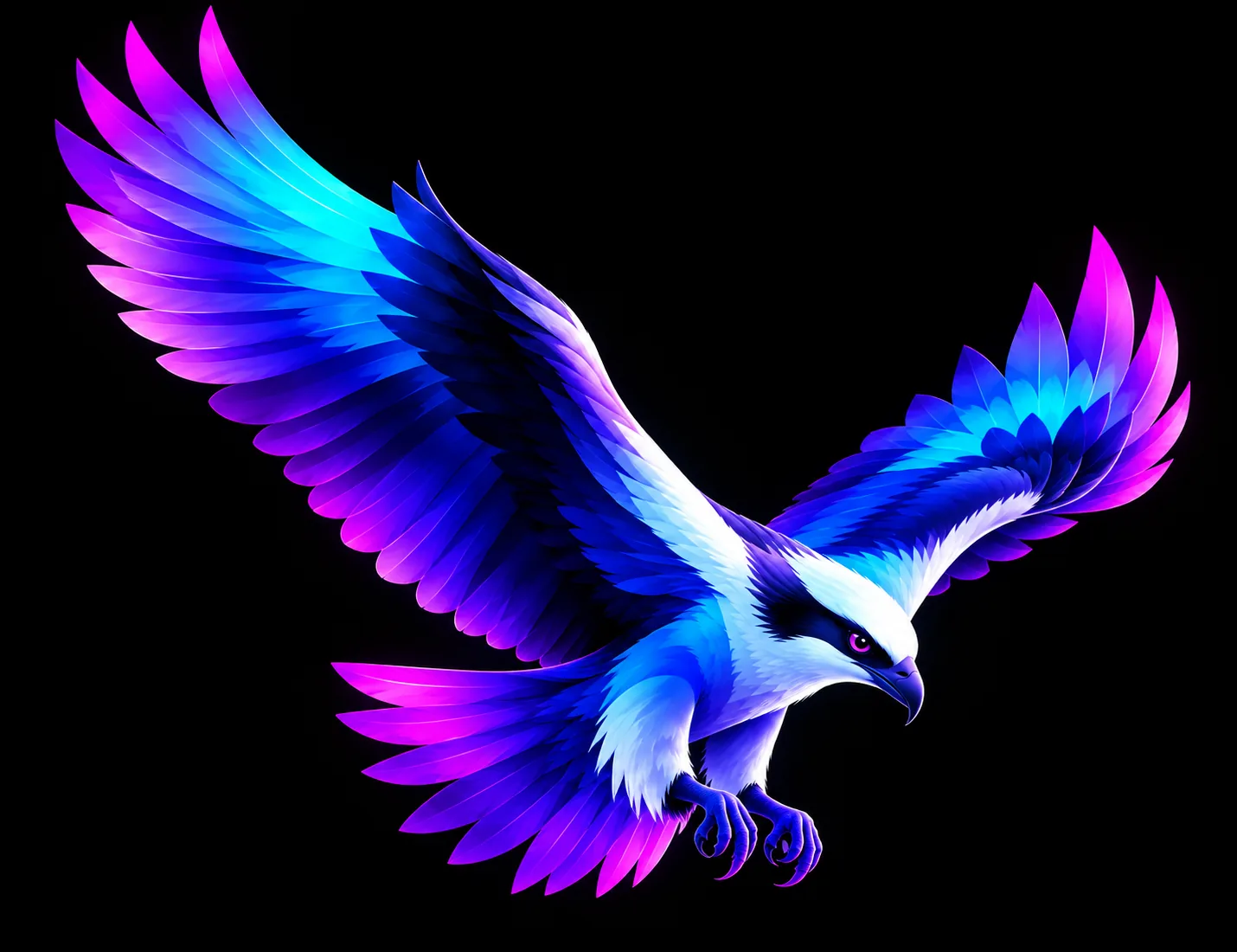 The Osprey mascot rising with its wings raised.